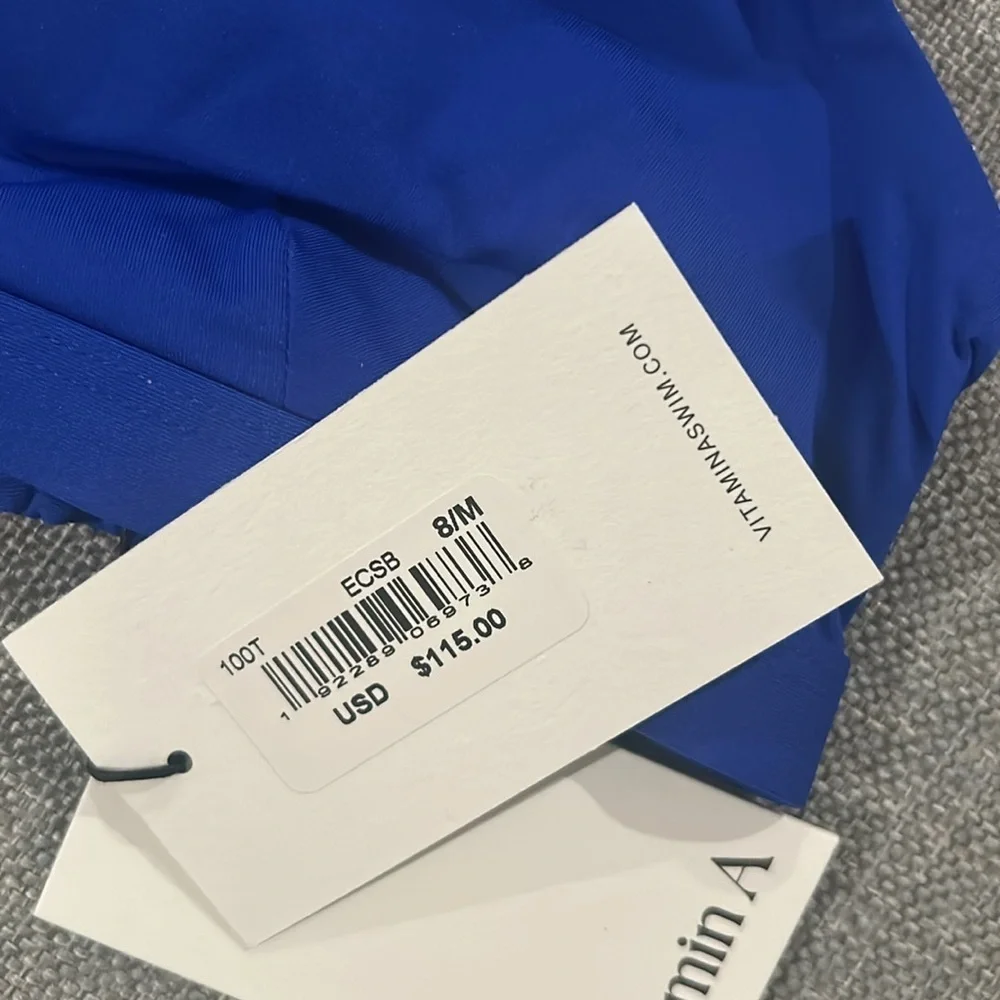 Vitamin A Swim Lennon Bralette Top Sardinia Blue Size M